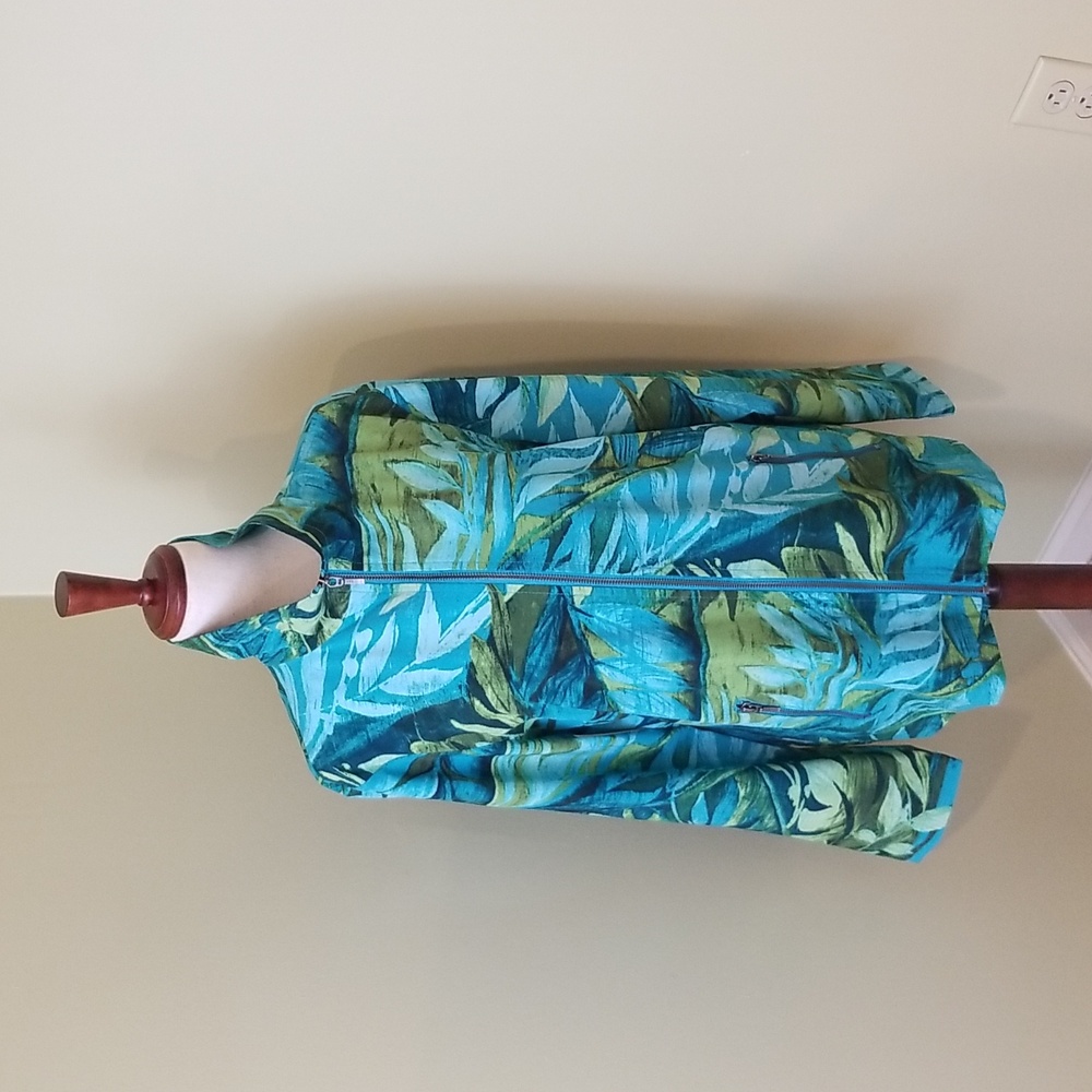 Additions by Chico's Lightweight Jacket Tropical Design Size 1